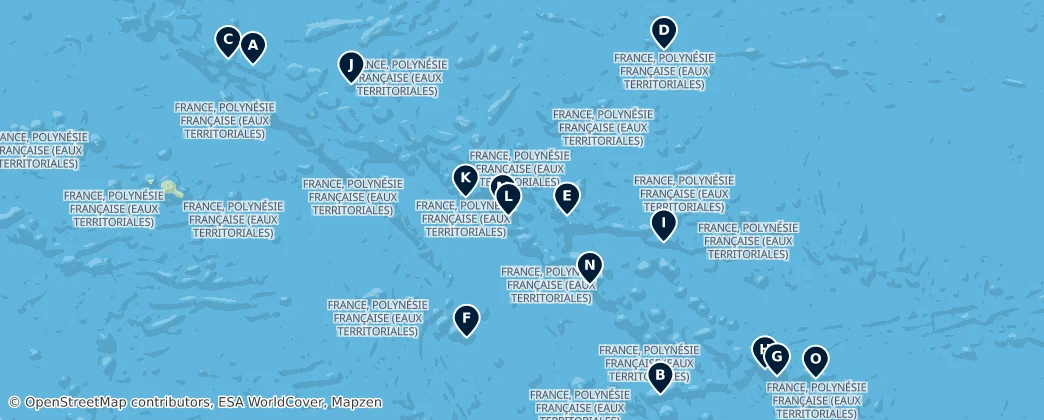 Map of Tuamotu-Gambier