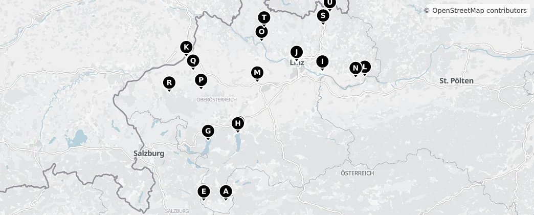 Map of Opper-Oostenrijk