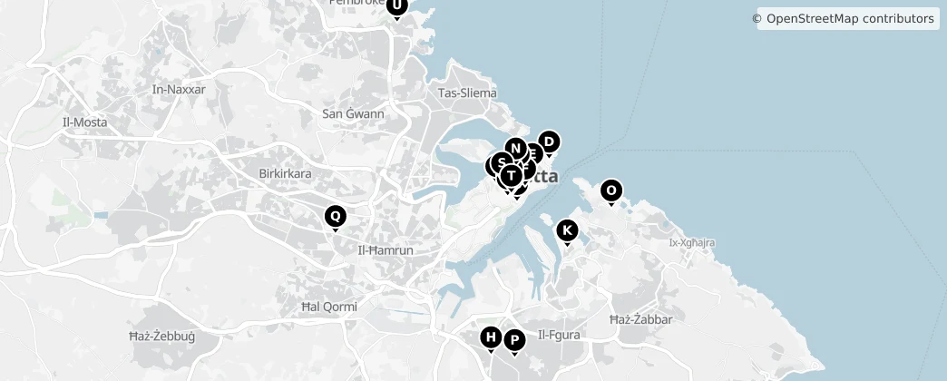 Map of Valletta