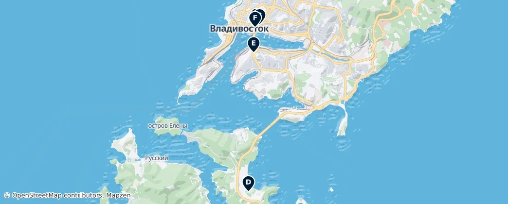 Map of Vladivostok Urban Okrug