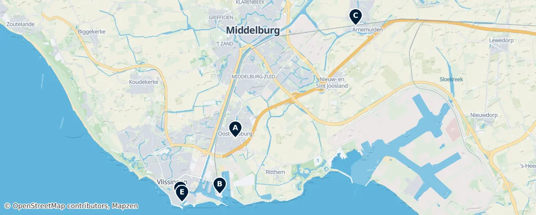 Map of Walcheren