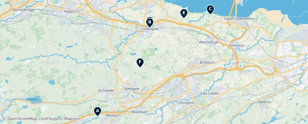 Map of West Lothian