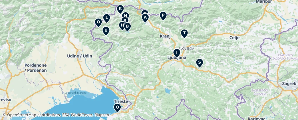 Map of Western Slovenia