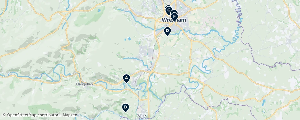Map of Wrexham
