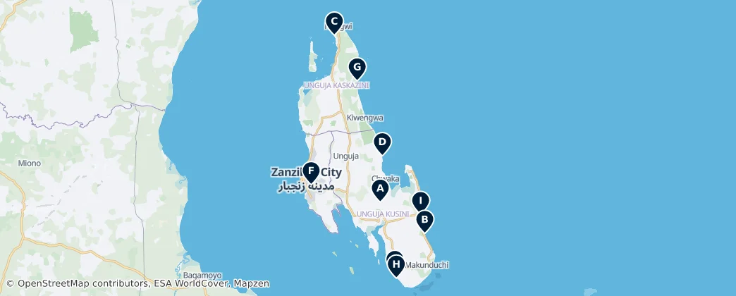 Map of Zanzibar