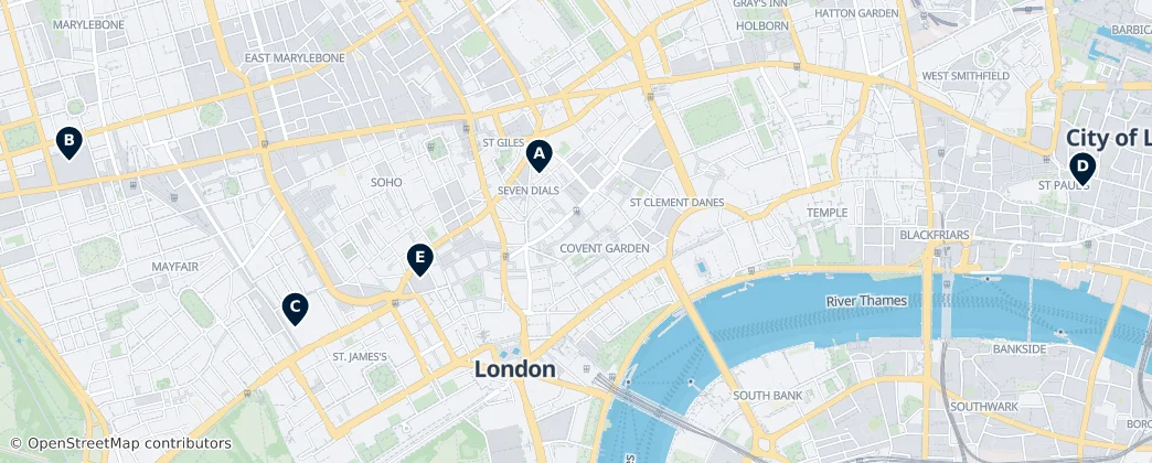 Map of City of Westminster