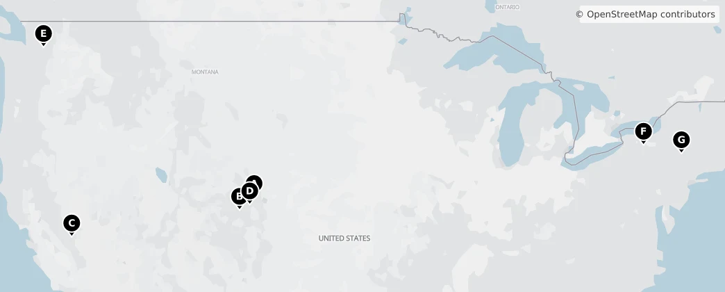 Map of Verenigde Staten van Amerika