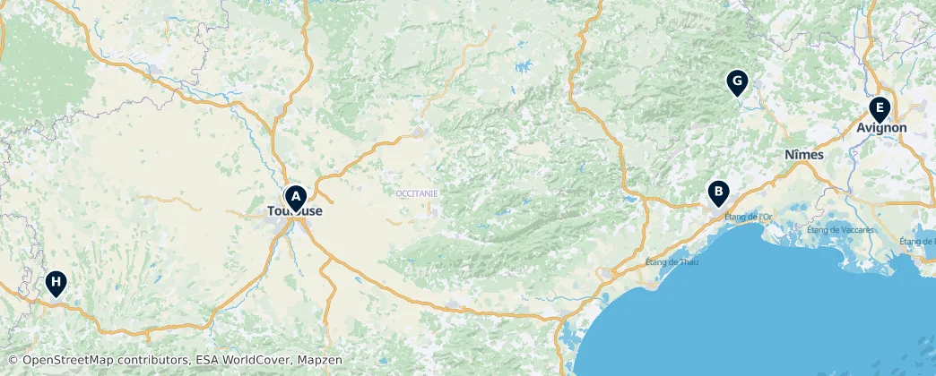 Map of Occitania