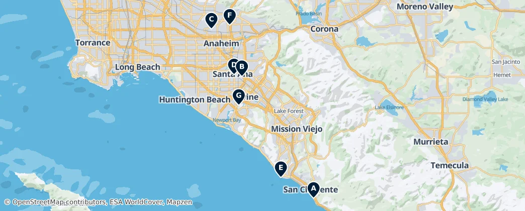 Map of Orange County
