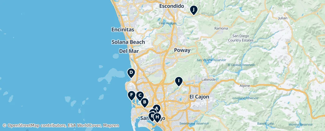 Map of San Diego