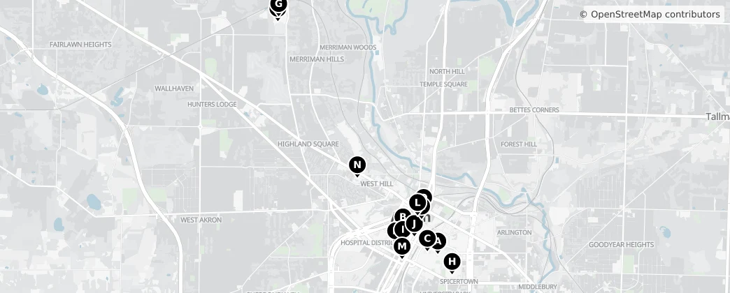Map of Akron