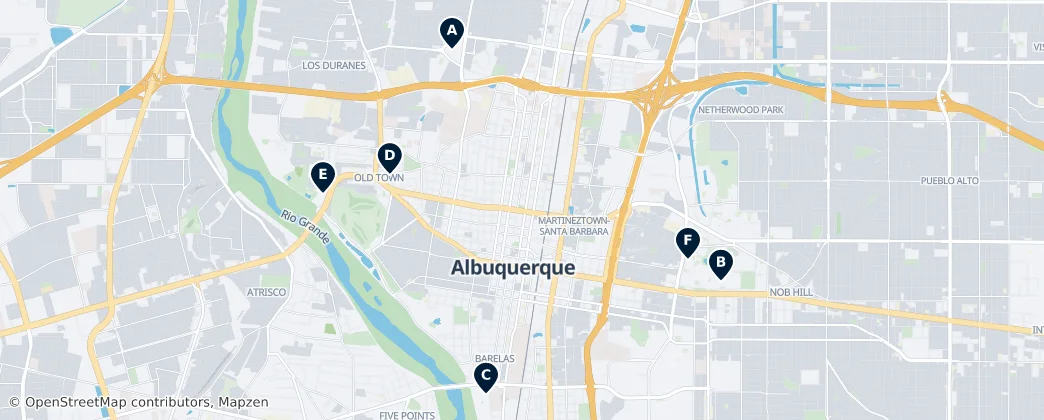 Map of Albuquerque