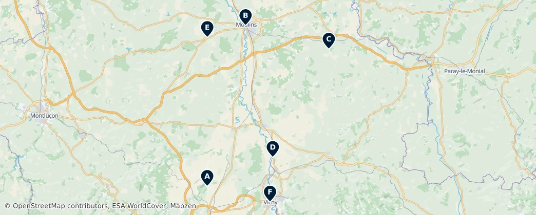 Map of Allier