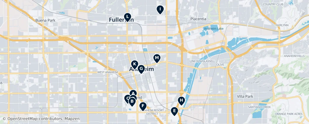 Map of Anaheim