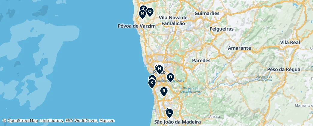 Map of Área Metropolitana do Porto