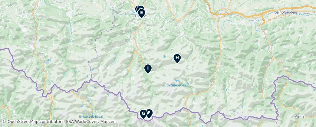 Map of Okręg Argelès-Gazost