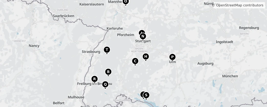 Map of Badenia-Wirtembergia