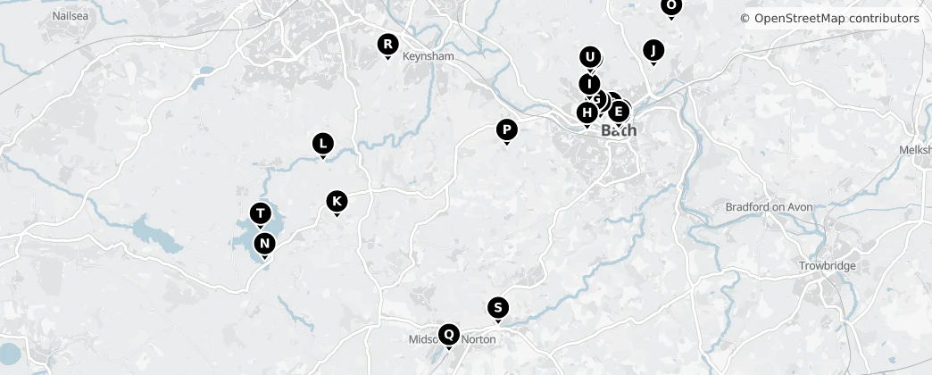 Map of Bath and North East Somerset