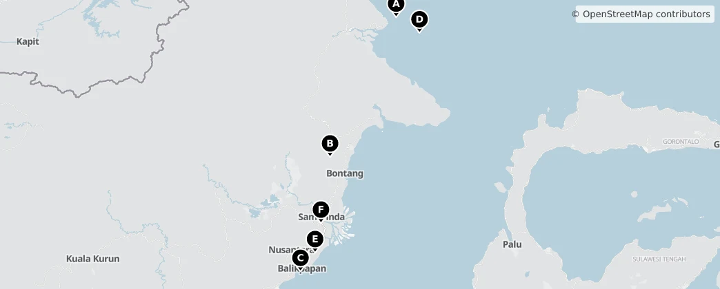 Map of Borneo Wschodnie