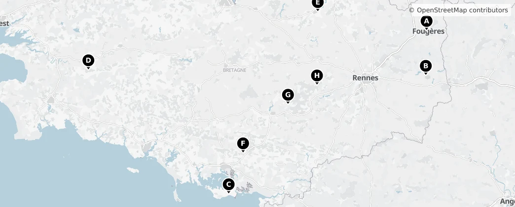 Map of Bretagne