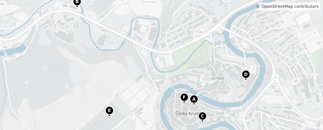 Map of Český Krumlov