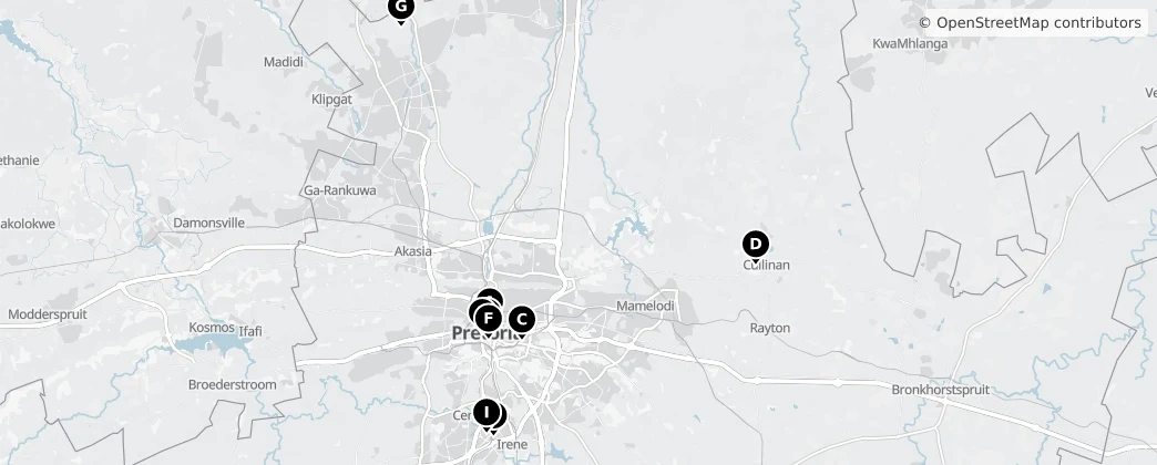 Map of Tshwane
