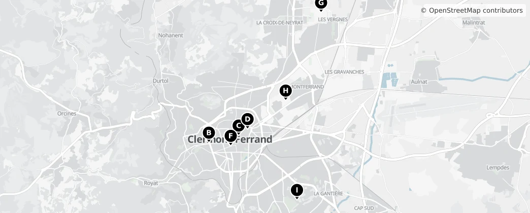 Map of Clermont-Ferrand