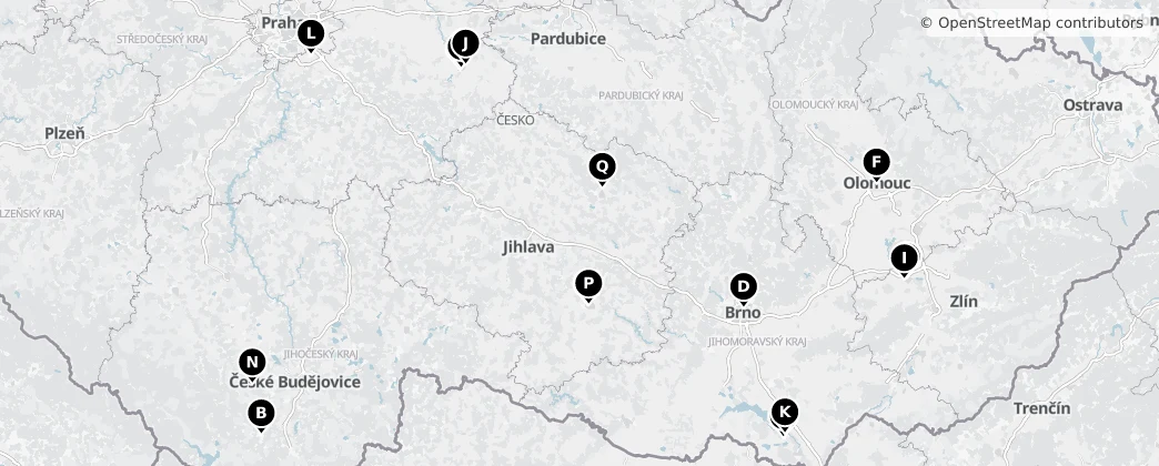 Map of Czechy
