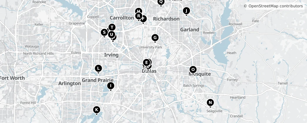 Map of Hrabstwo Dallas