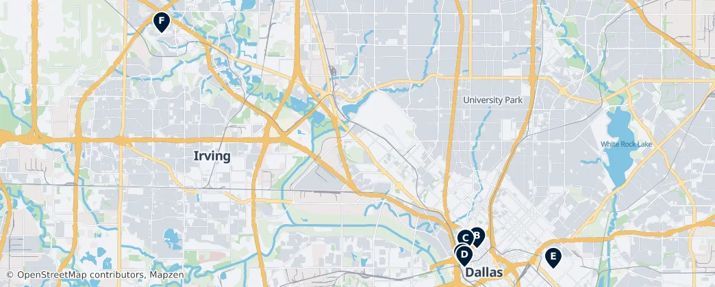 Map of Hrabstwo Dallas