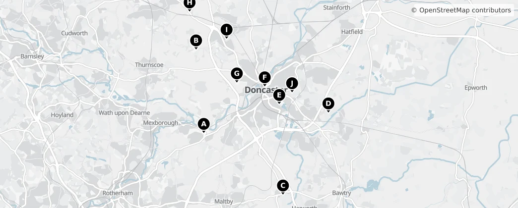 Map of Doncaster