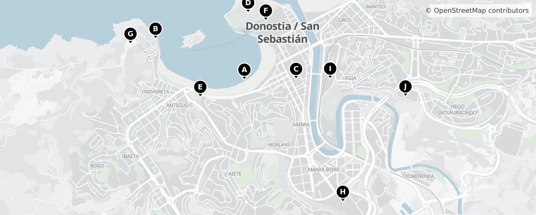 Map of San Sebastián