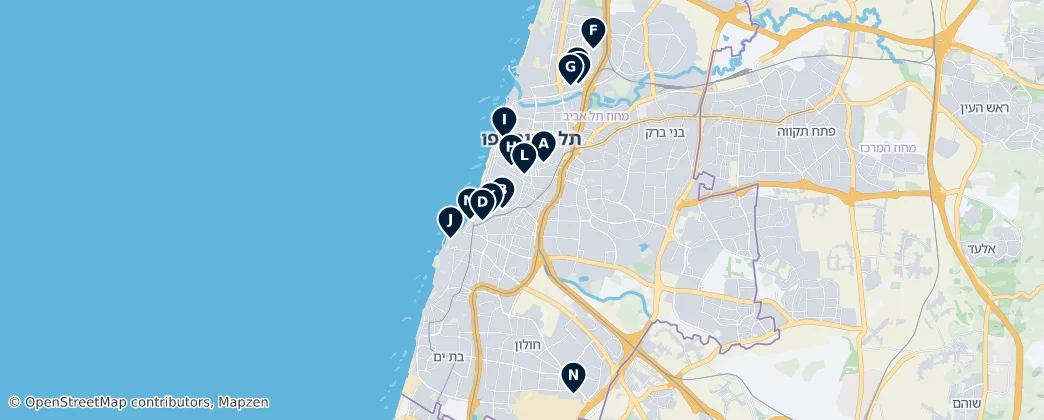 Map of Tel Awiw