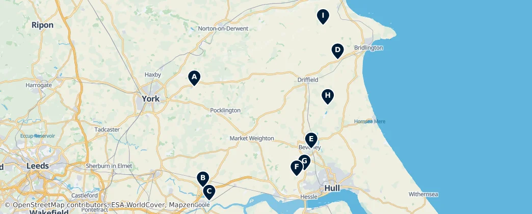 Map of East Riding of Yorkshire