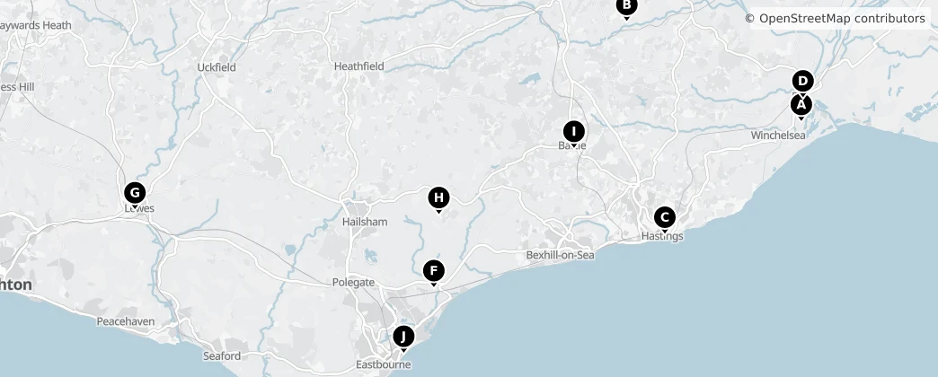 Map of East Sussex