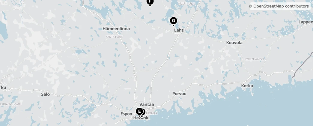 Map of Southern Finland