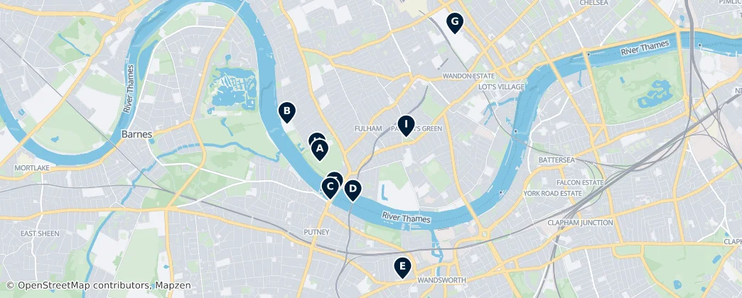 Map of Fulham