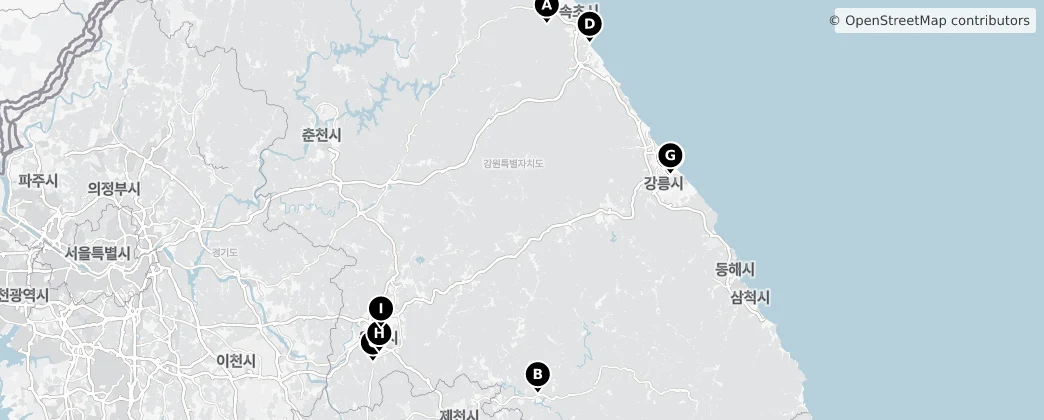 Map of Gangwon