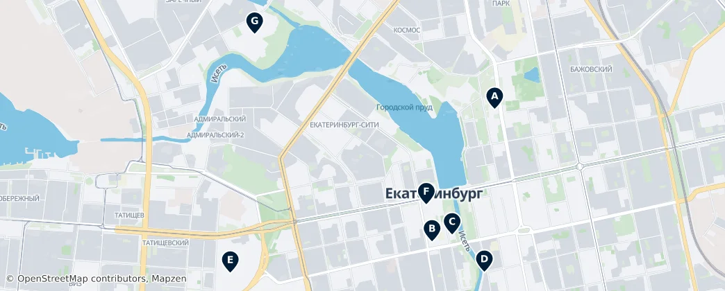 Map of Gorodskoj okrug Ekaterinburg