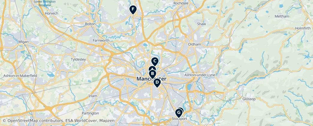 Map of Greater Manchester