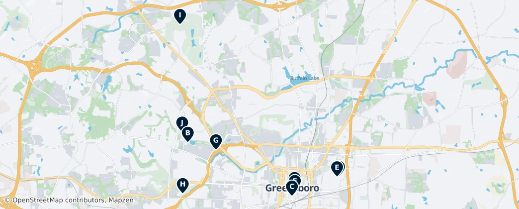 Map of Greensboro