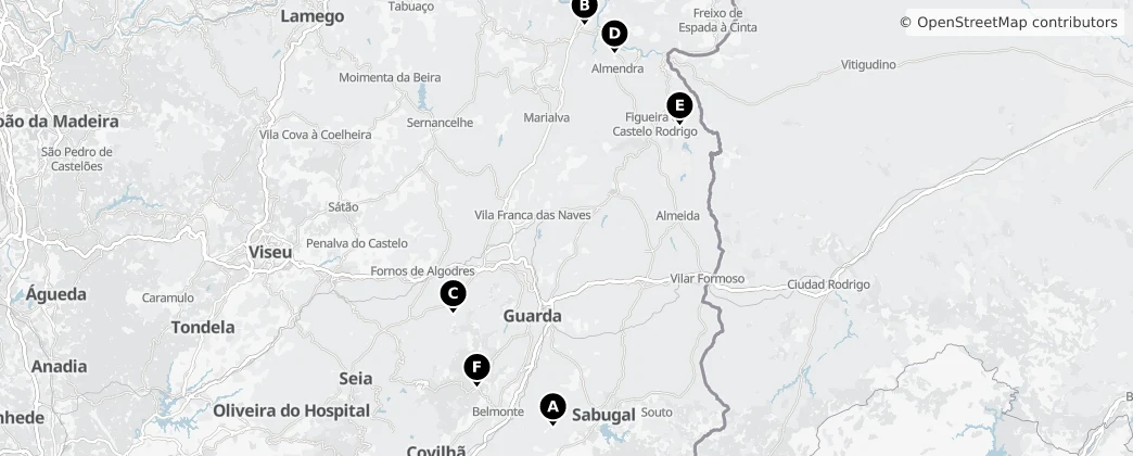 Map of Dystrykt Guarda