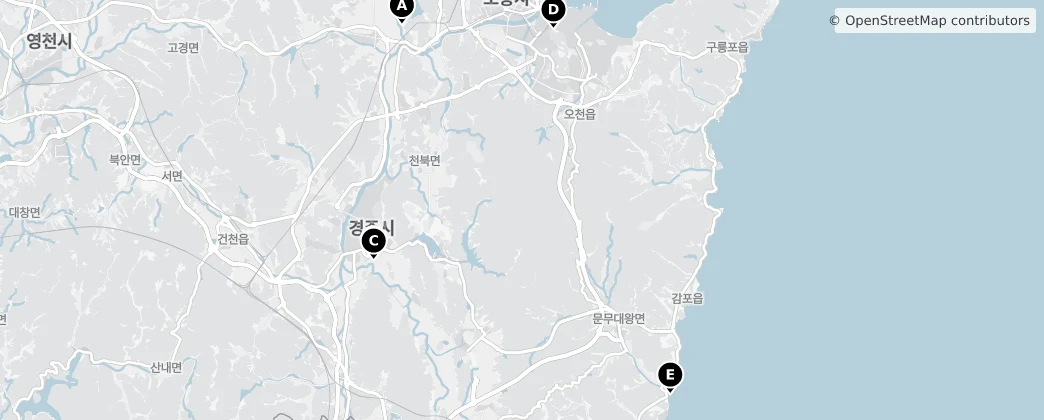 Map of Gyeongsang Północny