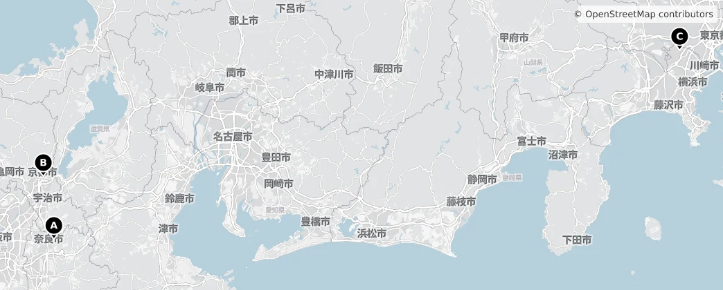 Map of Honsiu