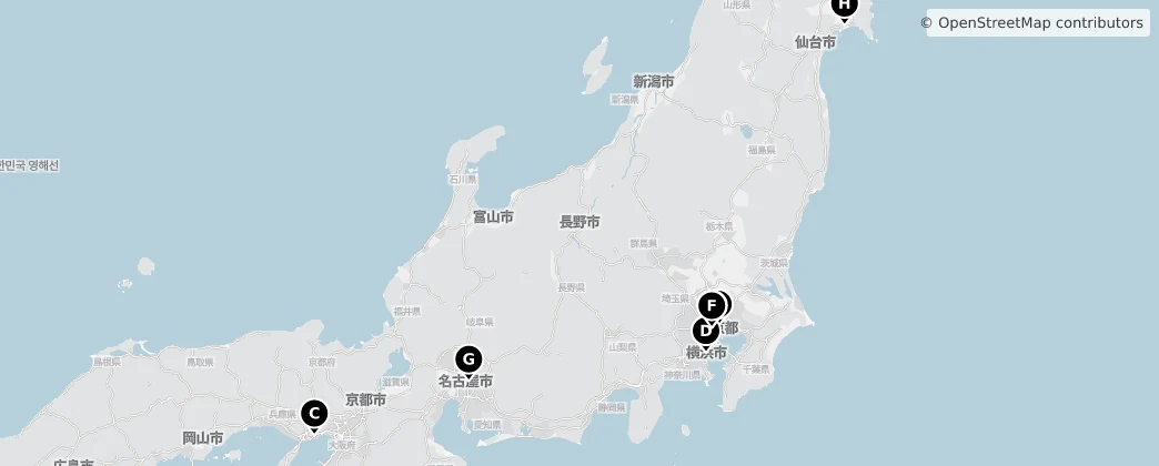 Map of Honsiu