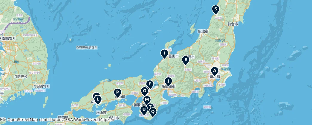 Map of Honsiu