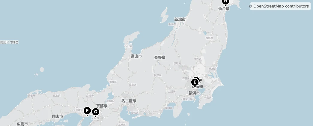 Map of Honsiu