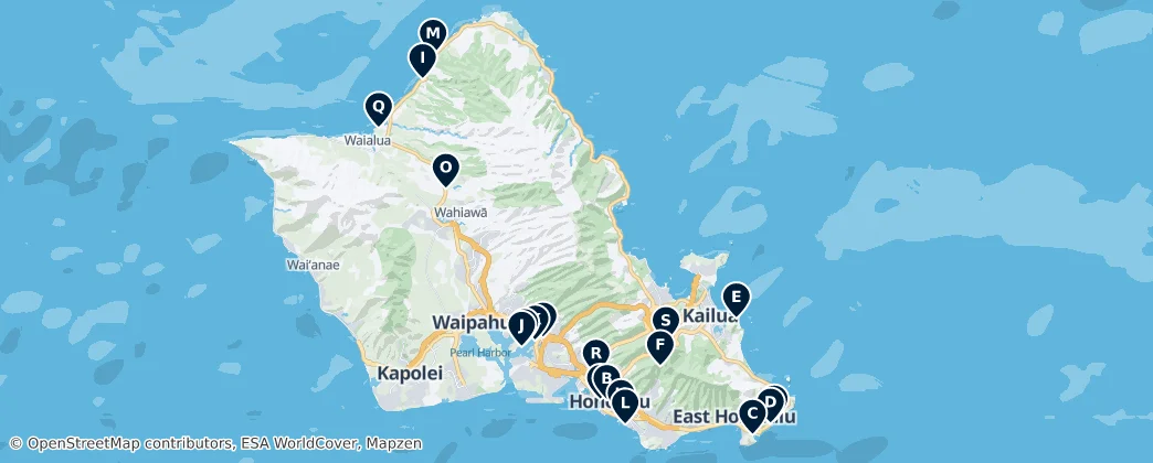 Map of Hrabstwo Honolulu