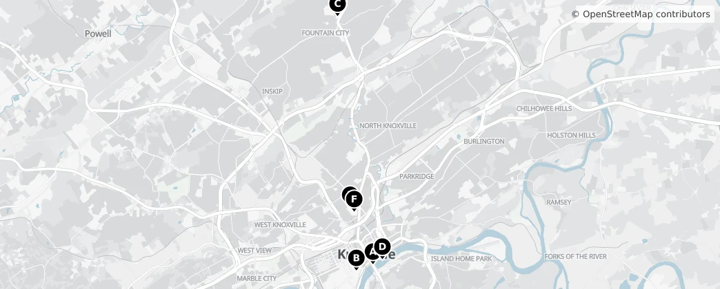 Map of Hrabstwo Knox