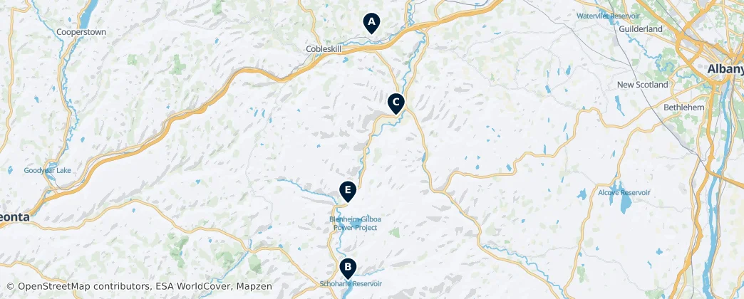 Map of Hrabstwo Schoharie